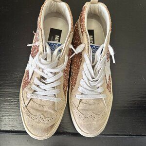Golden Goose Midstar Glitter Pearl White